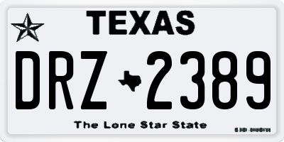 TX license plate DRZ2389