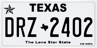 TX license plate DRZ2402