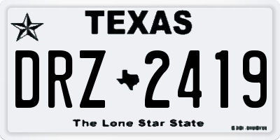 TX license plate DRZ2419