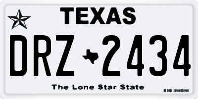 TX license plate DRZ2434