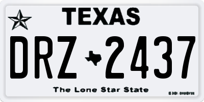 TX license plate DRZ2437