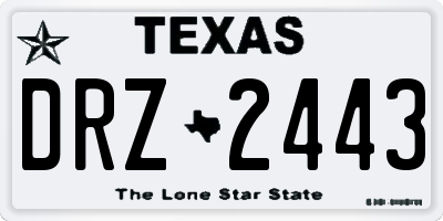 TX license plate DRZ2443