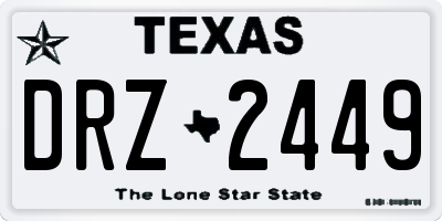 TX license plate DRZ2449