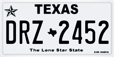 TX license plate DRZ2452