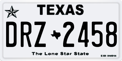 TX license plate DRZ2458