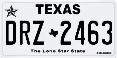 TX license plate DRZ2463