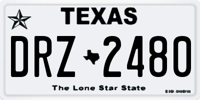 TX license plate DRZ2480