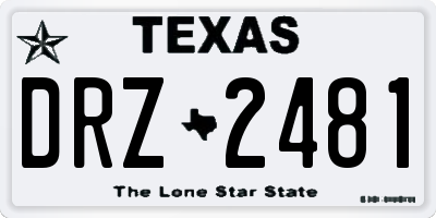 TX license plate DRZ2481