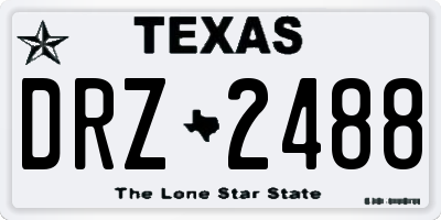 TX license plate DRZ2488