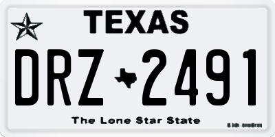 TX license plate DRZ2491