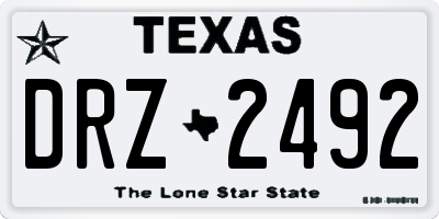 TX license plate DRZ2492