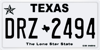 TX license plate DRZ2494
