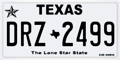 TX license plate DRZ2499
