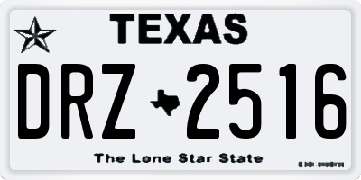 TX license plate DRZ2516