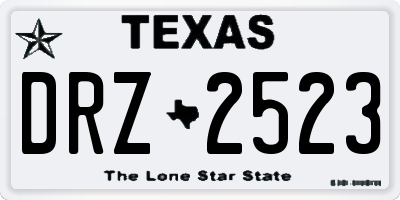 TX license plate DRZ2523