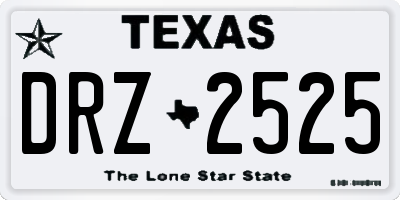 TX license plate DRZ2525
