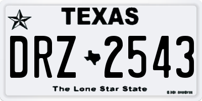 TX license plate DRZ2543