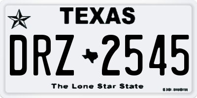 TX license plate DRZ2545