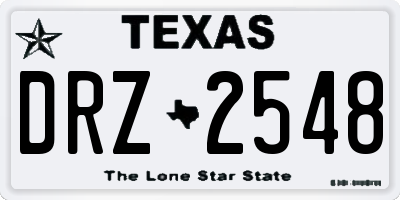 TX license plate DRZ2548