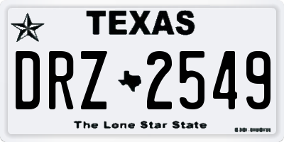 TX license plate DRZ2549
