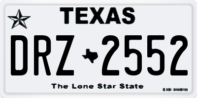 TX license plate DRZ2552