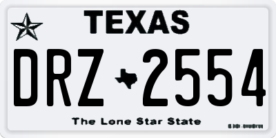 TX license plate DRZ2554