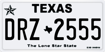 TX license plate DRZ2555