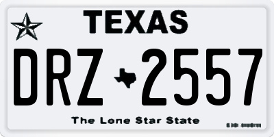 TX license plate DRZ2557