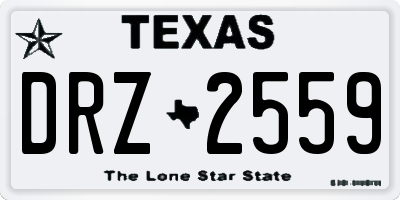 TX license plate DRZ2559