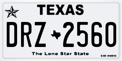 TX license plate DRZ2560