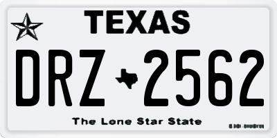 TX license plate DRZ2562