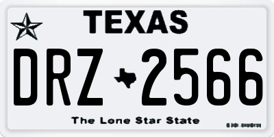 TX license plate DRZ2566