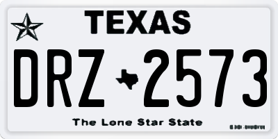 TX license plate DRZ2573