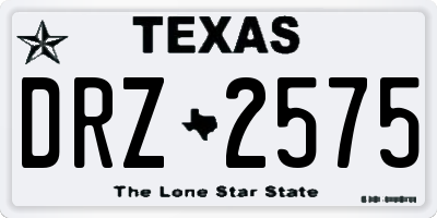 TX license plate DRZ2575