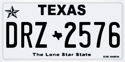 TX license plate DRZ2576