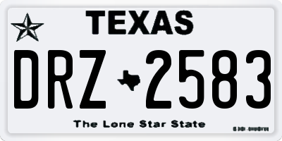 TX license plate DRZ2583