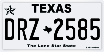 TX license plate DRZ2585