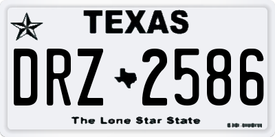 TX license plate DRZ2586