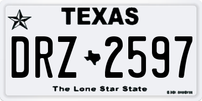 TX license plate DRZ2597