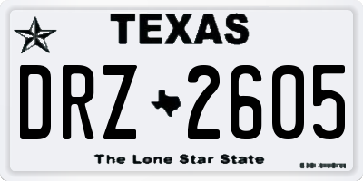 TX license plate DRZ2605