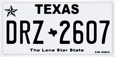 TX license plate DRZ2607