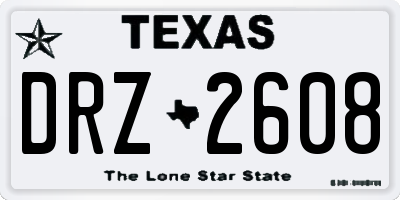 TX license plate DRZ2608