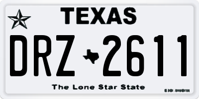 TX license plate DRZ2611