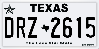 TX license plate DRZ2615