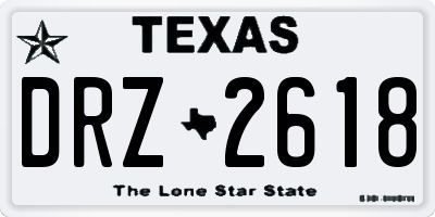 TX license plate DRZ2618