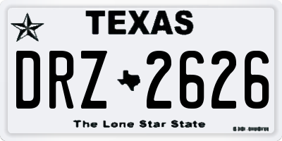 TX license plate DRZ2626