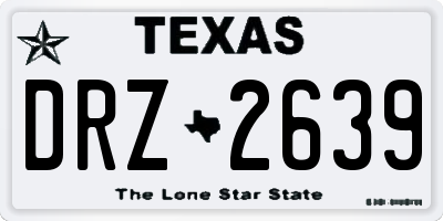 TX license plate DRZ2639