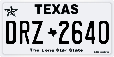 TX license plate DRZ2640