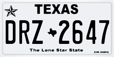 TX license plate DRZ2647