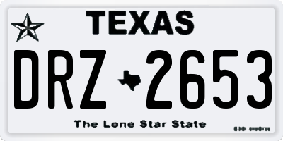 TX license plate DRZ2653